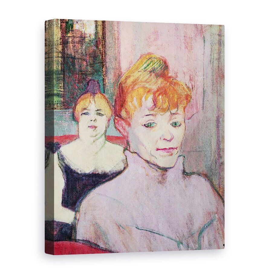 Tablou canvas - Henri de Toulouse-Lautrec - in Salonul de pe Rue des Moulins detaliu al prim-plan, sefii a doua femei, 75 x 100 cm
