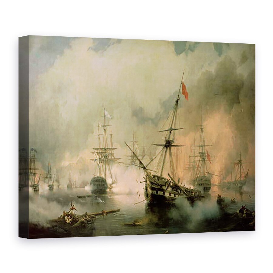 Tablou canvas - Ivan Konstantinovich Aivazovsky - Batalia de la Navarino, 20 octombrie 1827, 75 x 100 cm