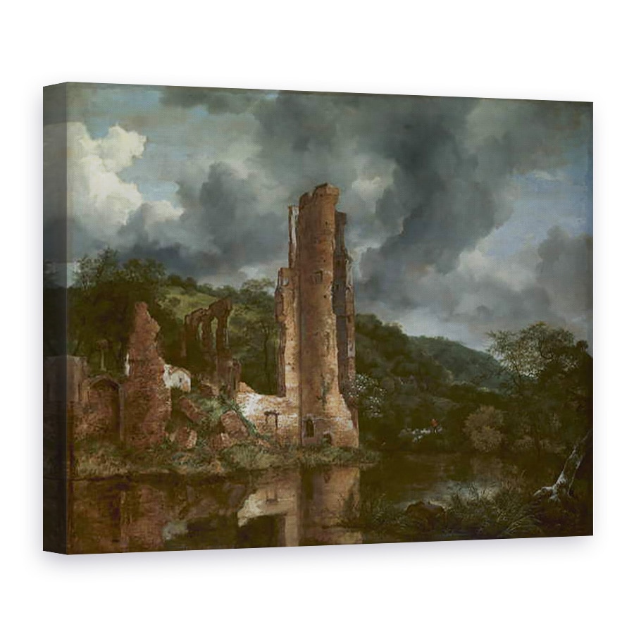 Tablou canvas - Jacob Isaaksz - Peisaj cu ruinele Castelului Egmond, 75 x 100 cm