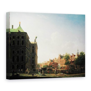 Tablou canvas - Isaak Ouwater - O vedere de-a lungul Nieuwezijds Voorburgwal in Amsterdam arata partea din spate a Palatului Regal, 50 x 70 cm Tablou canvas - Isaak Ouwater - O vedere de-a lungul Nieuwezijds Voorburgwal in Amsterdam arata partea din spate a Palatului Regal, 50 x 70 cm