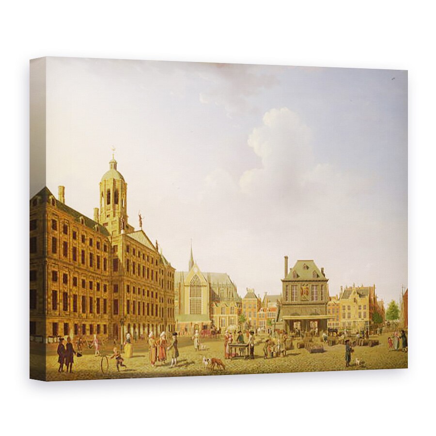 Tablou canvas - Isaak Ouwater - Piata Dam - Amsterdam, 50 x 70 cm