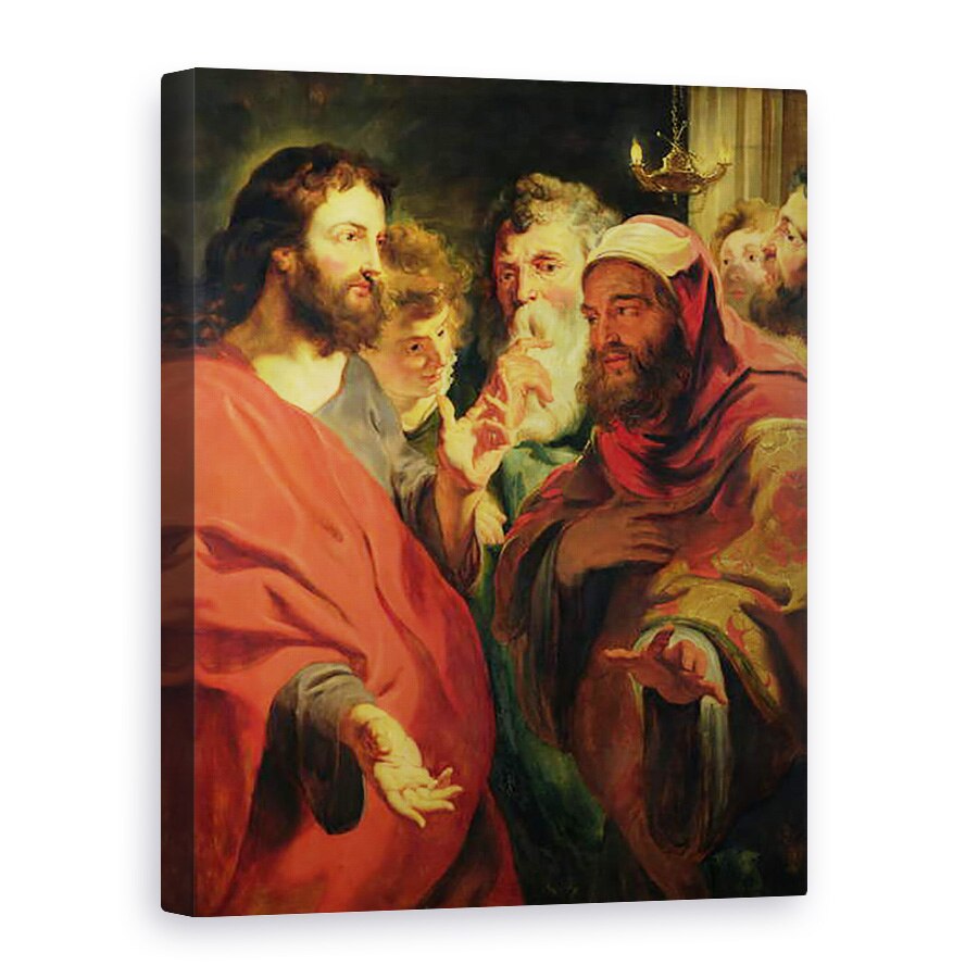 Tablou canvas - Jacob Jordaens - Hristos L-a instruit pe Nicodim, 50 x 70 cm