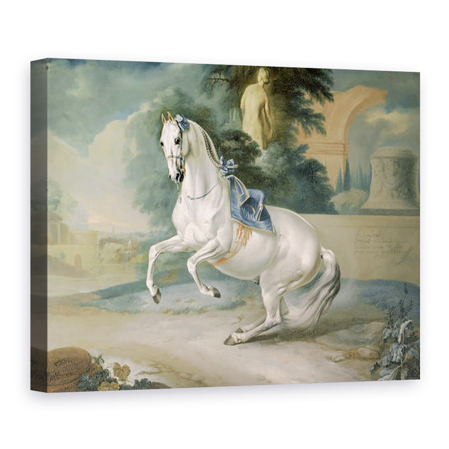 Tablou canvas - J.G. Hamilton - Armasarul Alb Leal en levade, 75 x 100 cm