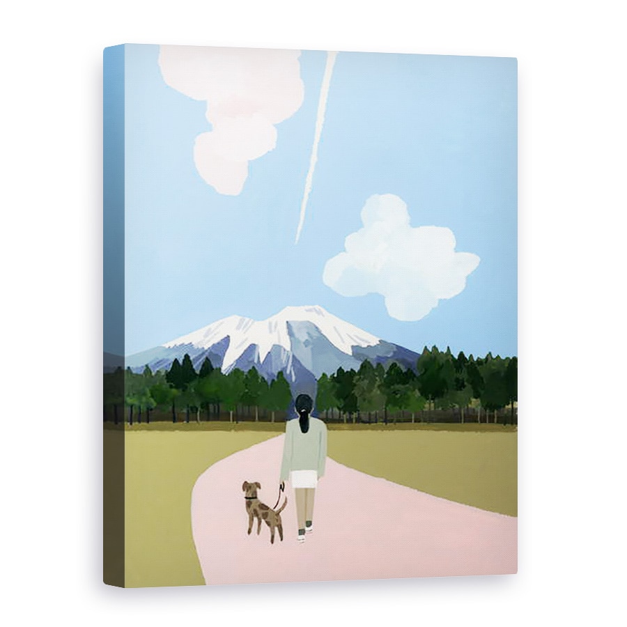 Tablou canvas - Hiroyuki Izutsu - Plimbare cu nor de caine si avion, 75 x 100 cm