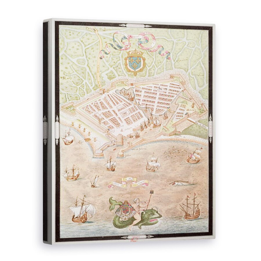 Tablou canvas - Jacques Devaulx - Fascimile unui plan de Le Havre in 1583, 50 x 70 cm