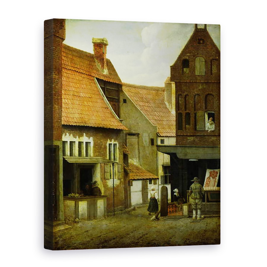 Tablou canvas - Jacobus Vrel - Scene Street, 75 x 100 cm