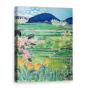 Tablou canvas - Hilary Simon - Lovina Ricefields cu crini si Frangipani, Bali, 75 x 100 cm Tablou canvas - Hilary Simon - Lovina Ricefields cu crini si Frangipani, Bali, 75 x 100 cm