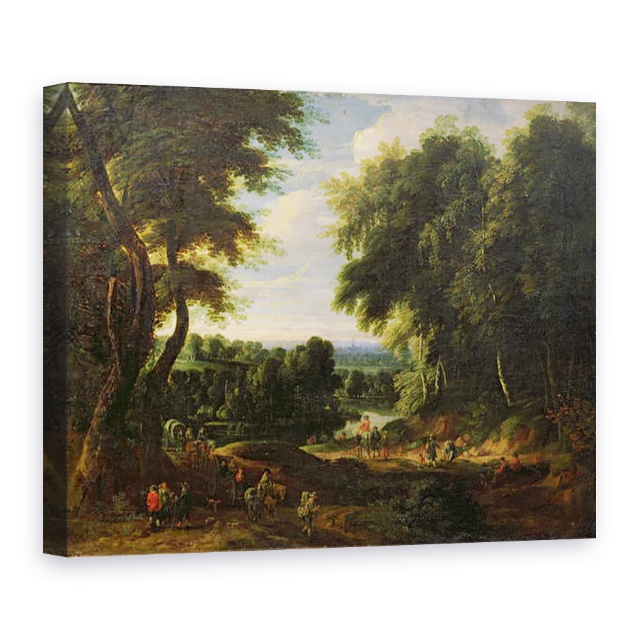 Tablou canvas - Jacques d' Arthois - Drumul spre Boitsfort de la Auderghem si Lacul Zece Reuken, 75 x 100 cm