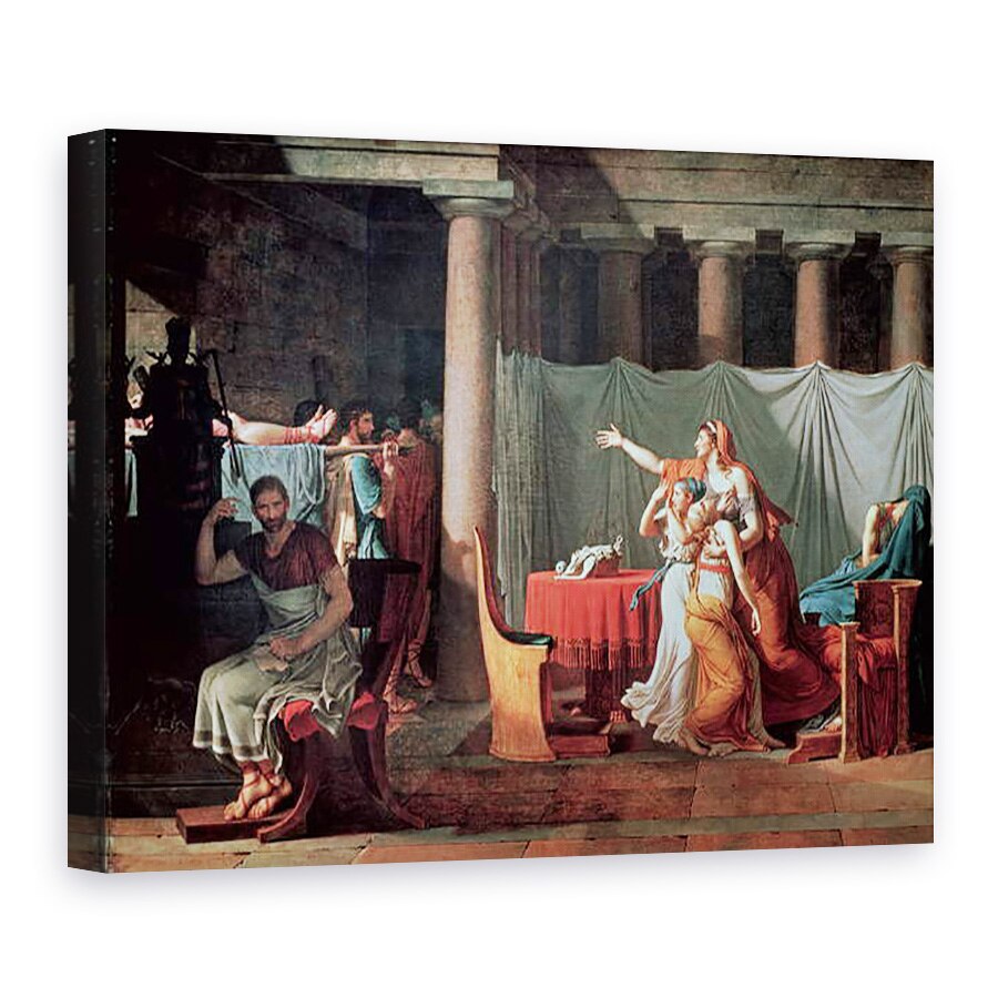 Tablou canvas - Jacques Louis David - Lictori care ii poarta lui Brutus trupurile fiilor sai, 75 x 100 cm
