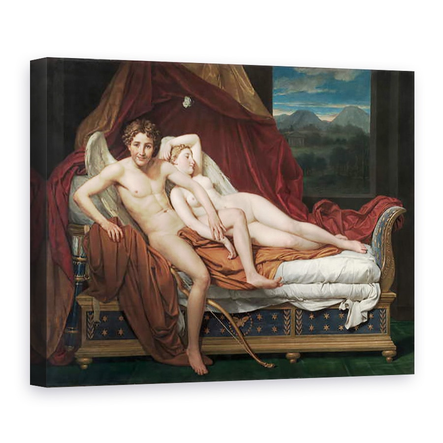Tablou canvas - Jacques Louis David - Cupidon si Psyche, 75 x 100 cm