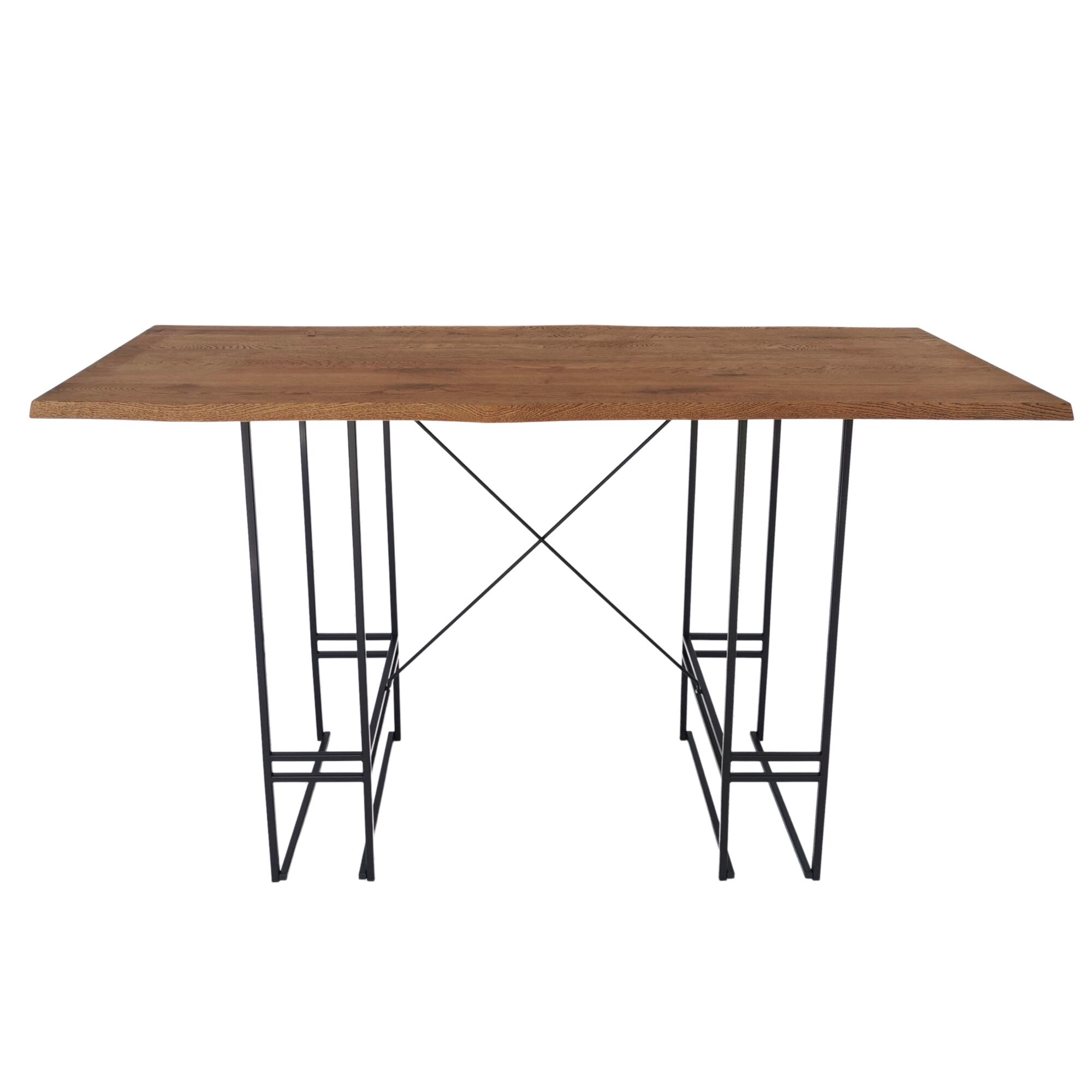 Masa bar Still mad, metal, lemn stejar, industrial, 170 x 70 x 110 cm