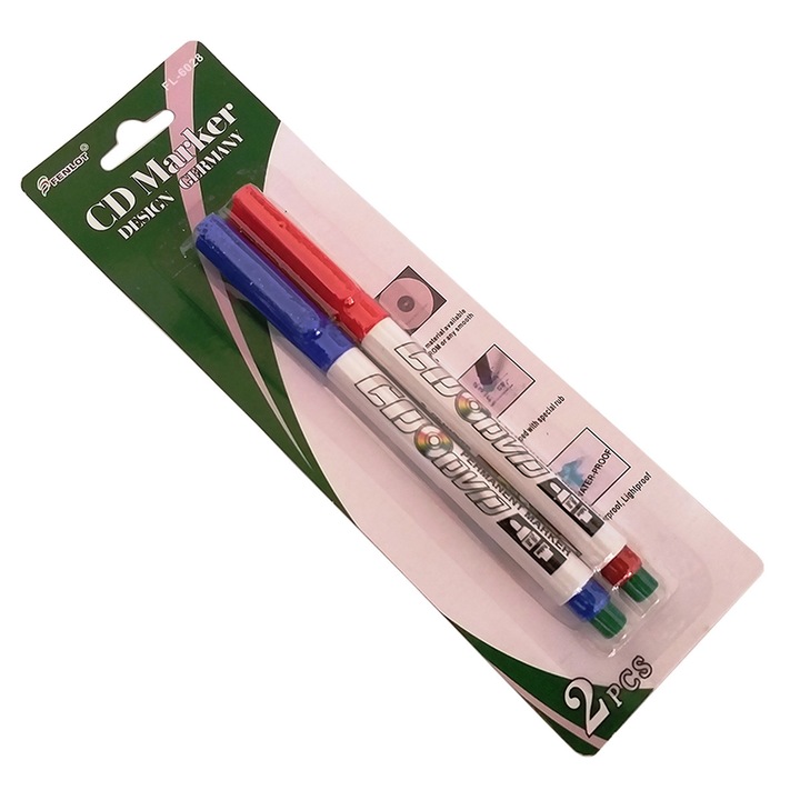 Marker pentru CD EXC-AR , cu guma, 2 buc/set