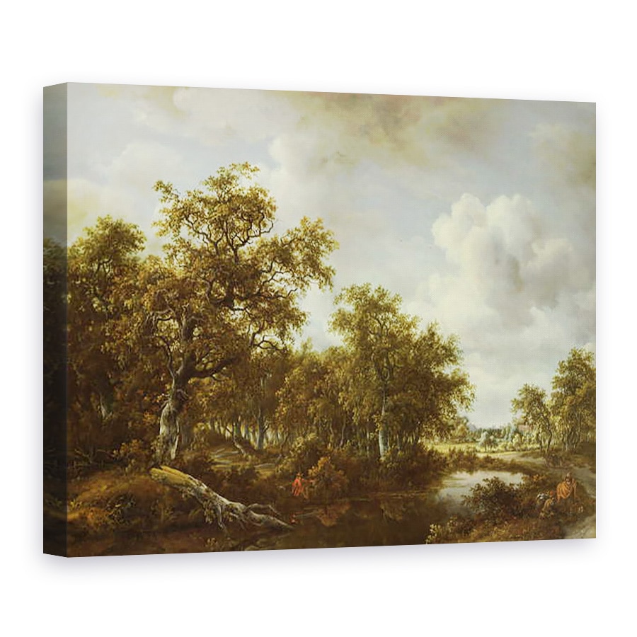 Tablou canvas - Meindert Hobbema - Un peisaj impadurit cu un pescar de un iaz, 60 x 80 cm