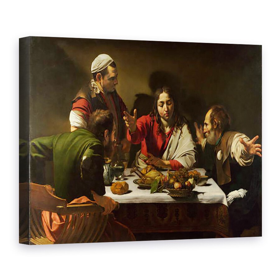 Tablou canvas - Michelangelo Merisi da Caravaggio - Cina de la Emmaus, detaliu IX, 50 x 70 cm