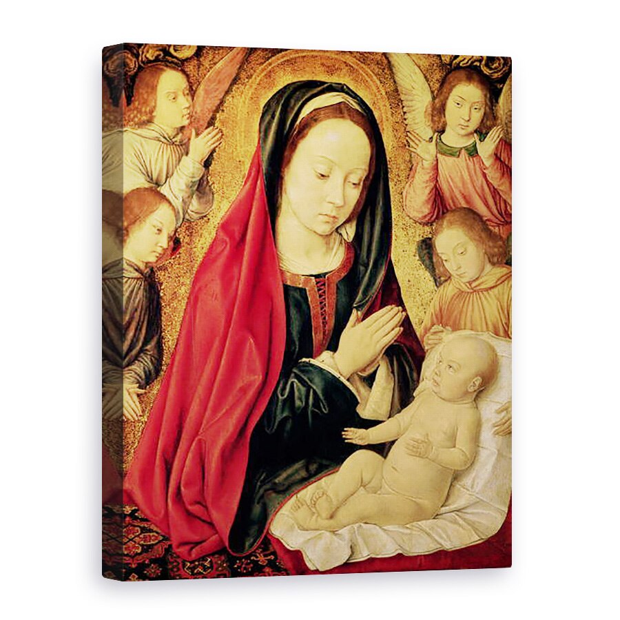 Tablou canvas - Master of Moulins - Fecioara si Pruncul adorat de ingeri, 60 x 80 cm