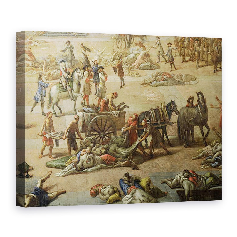 Tablou canvas - Michel Serre - Vedere la Primarie, Marsilia, in timpul ciumei din 1720, 50 x 70 cm