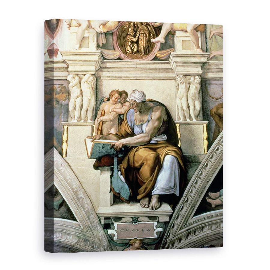 Tablou canvas - Michelangelo Buonarroti - Plafonul Capelei Sixtine, Sibyl Cumaean, 75 x 100 cm