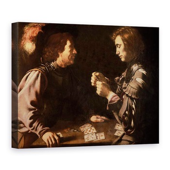 Tablou canvas - Michelangelo Caravaggio - Gamblers, 50 x 70 cm Tablou canvas - Michelangelo Caravaggio - Gamblers, 50 x 70 cm