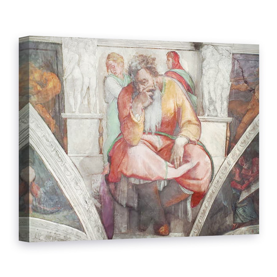 Tablou canvas - Michelangelo Buonarroti - Plafonul Capelei Sixtine, The Prophet Jeremiah, 75 x 100 cm