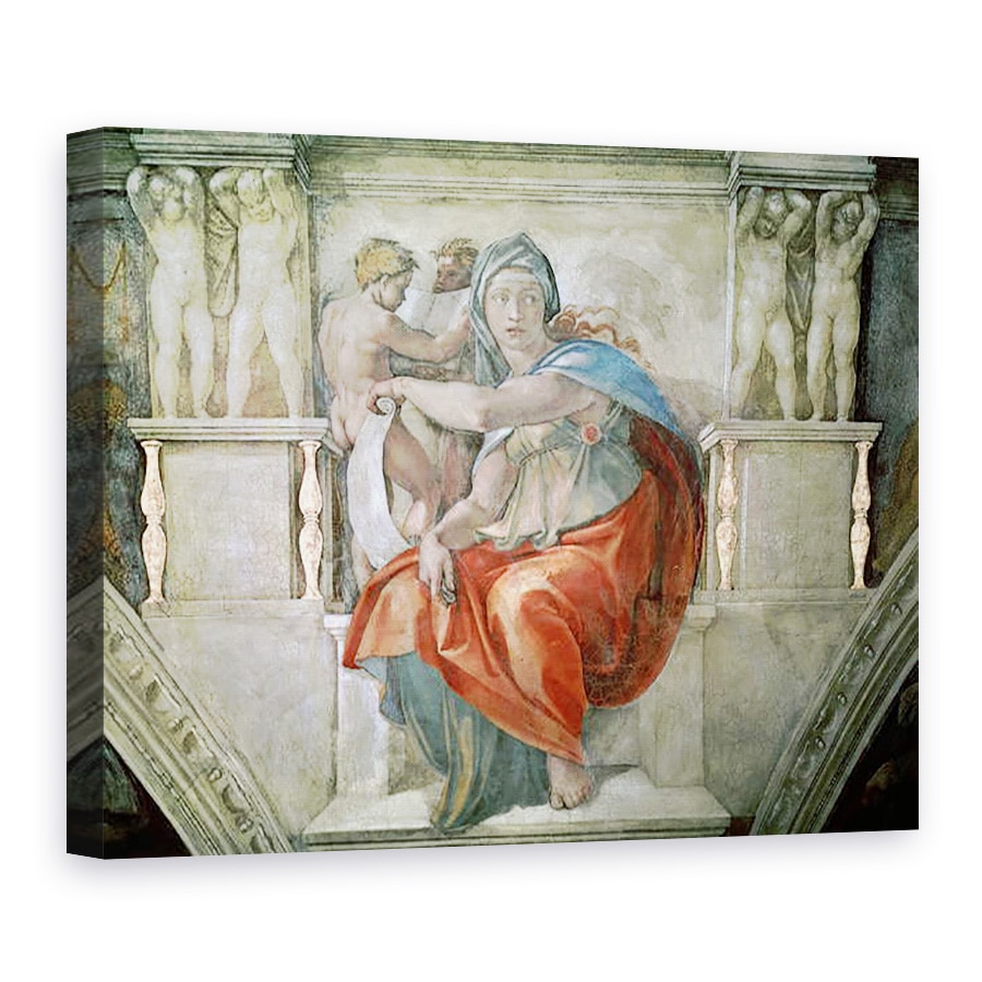 Tablou canvas - Michelangelo Buonarroti - Plafonul Capelei Sixtine, Delphic Sibyl, 75 x 100 cm