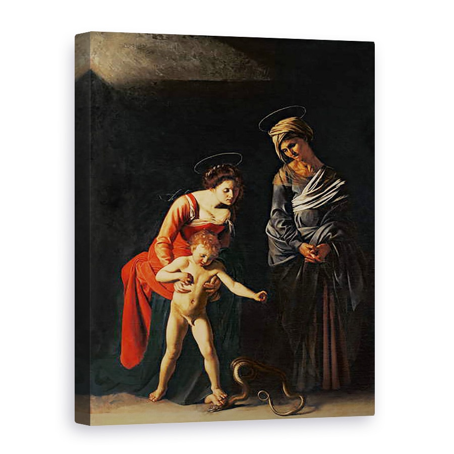 Tablou canvas - Michelangelo Merisi da Caravaggio - Madonna si Copilul cu un sarpe, 75 x 100 cm