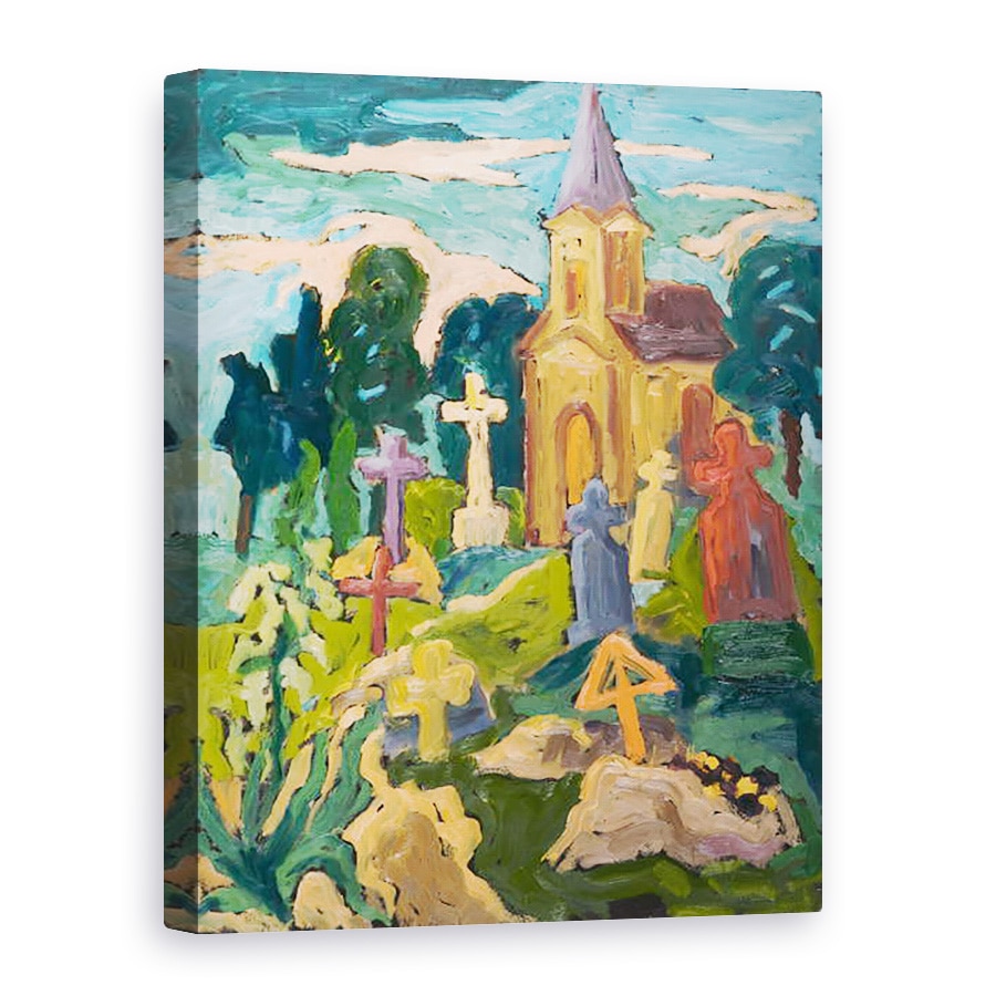 Tablou canvas - Marta Martonfi-Benke - Cimitirul si Capela, 50 x 70 cm