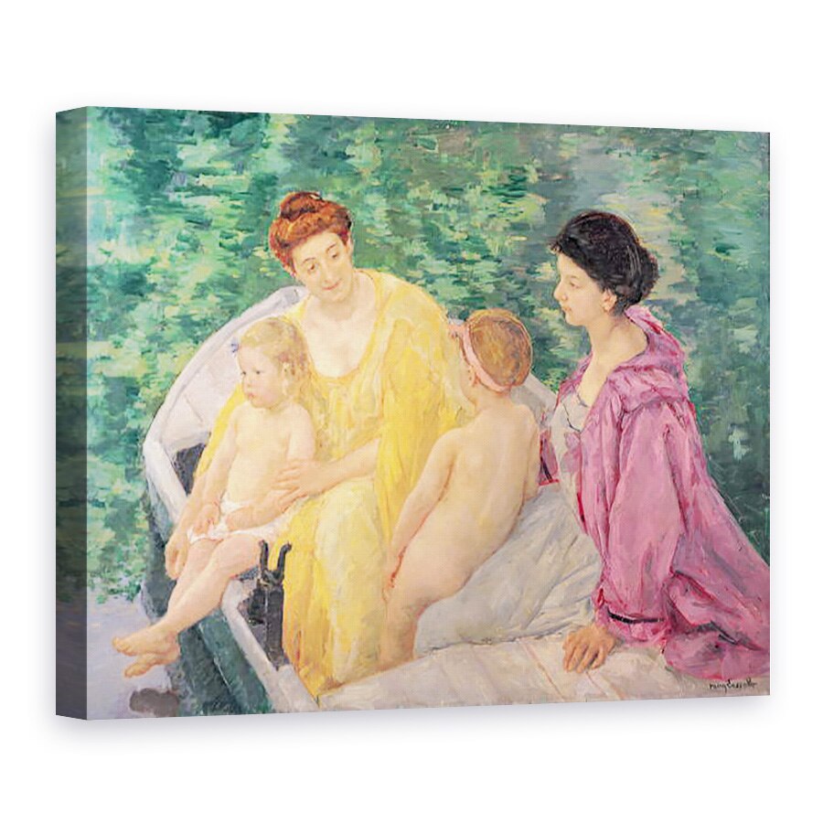 Tablou canvas - Mary Stevenson Cassatt - inot, sau doua mame si copiii lor pe o barca, 50 x 70 cm