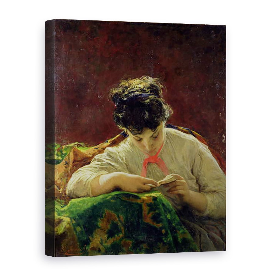 Tablou canvas - Mose Bianchi - Tanara femeie lectura, 50 x 70 cm