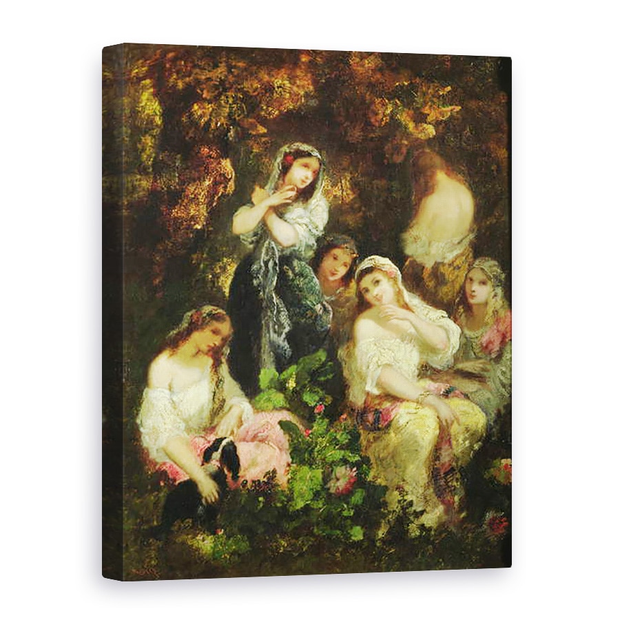 Tablou canvas - Narcisse Virgile Diaz de la Pena - Fete nebune, 60 x 80 cm