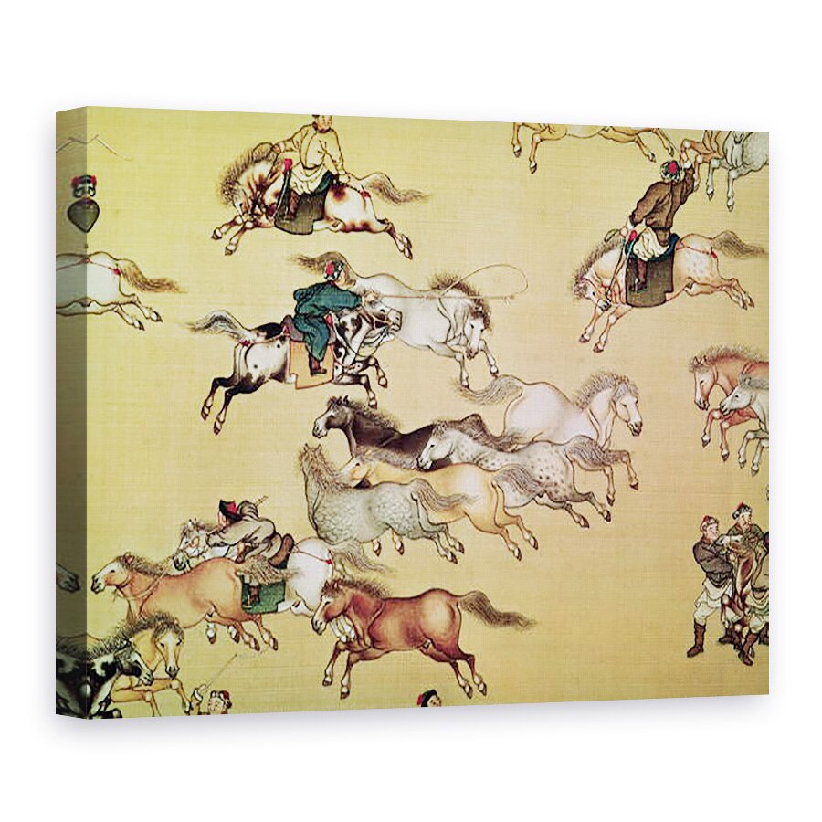 Tablou canvas - Mou-Lan - Calatoria imparatului Qianlong 1736-96 detaliu dintr-un parcurgere, 50 x 70 cm