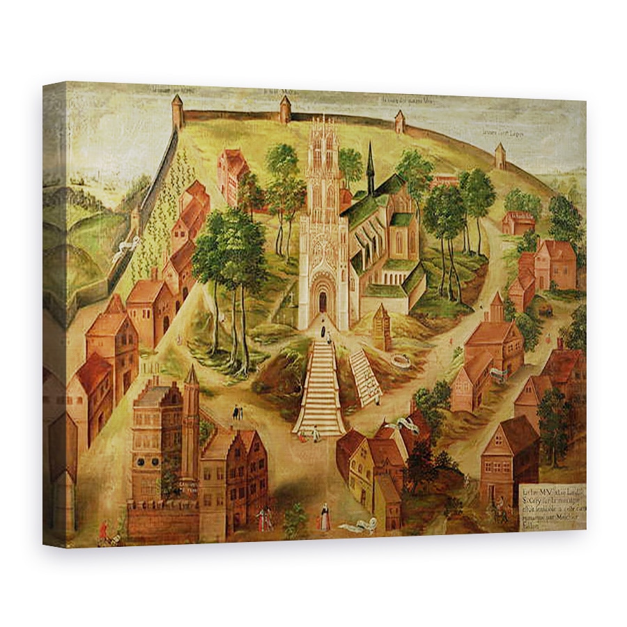 Tablou canvas - Melchior Fallon - Biserica Saint-Gery, Cambrai, din Mont des Boeufs, 75 x 100 cm