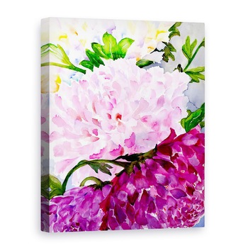 Tablou canvas - Neela Pushparaj - Bujor roz, 75 x 100 cm Tablou canvas - Neela Pushparaj - Bujor roz, 75 x 100 cm