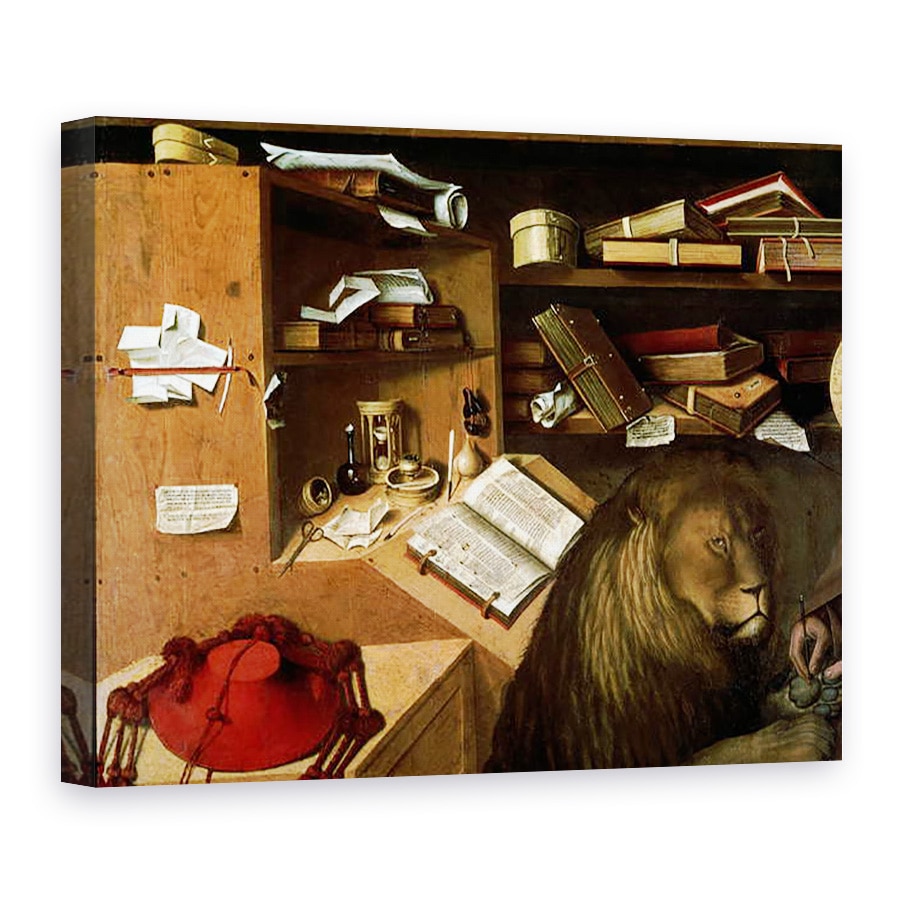Tablou canvas - Niccolo Antonio Colantonio - Sfantul Jerome Scoaterea unui ghimpe din laba leului, 75 x 100 cm