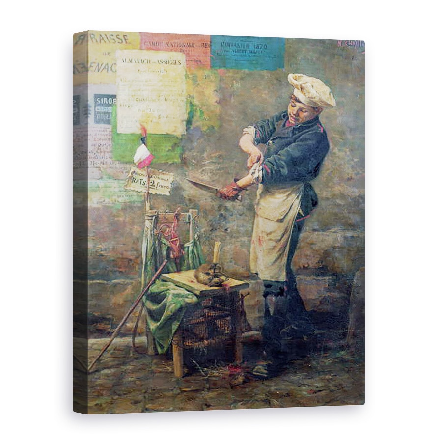 Tablou canvas - Narcisse Chaillou - Vanzator sobolan in timpul asediului de la Paris, 60 x 80 cm