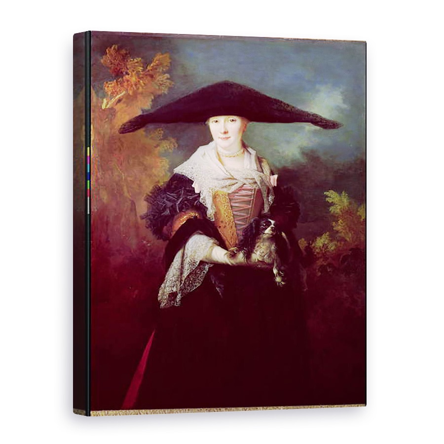 Tablou canvas - Nicolas de Largilliere - La Belle Strasbourgeoise, posibil portretul nuptial al surorii artistului Marie-Elizabeth, 60 x 80 cm