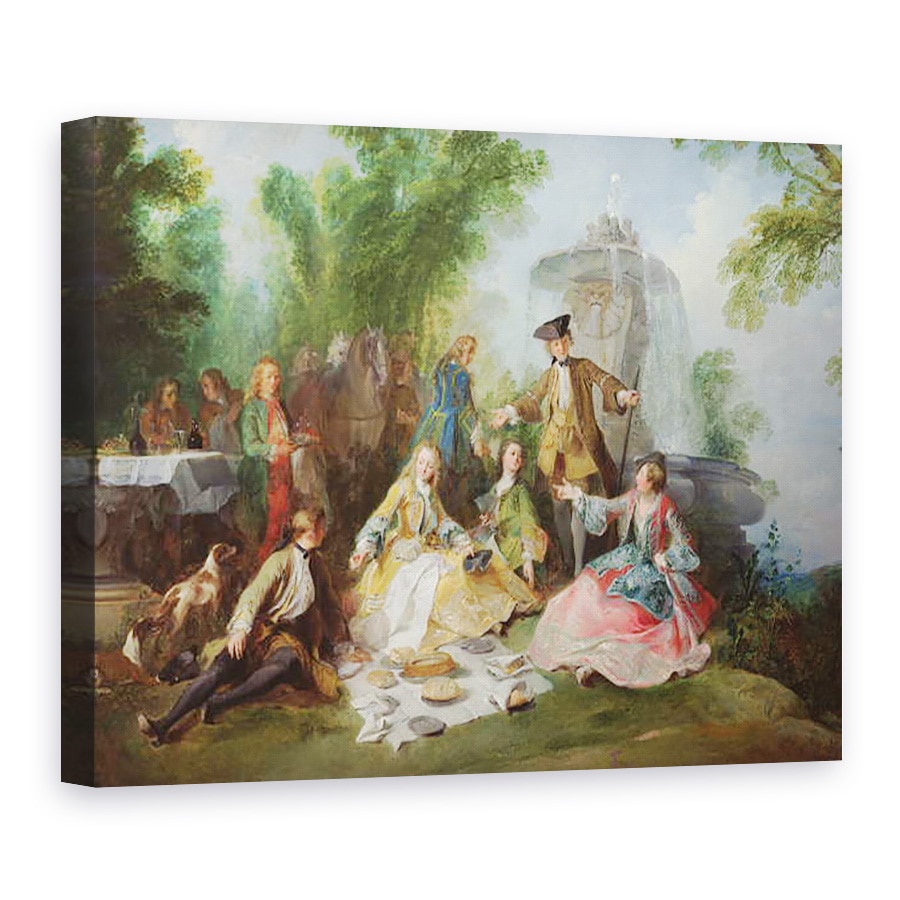 Tablou canvas - Nicolas Lancret - Masa Petrecerii de Vanatoare, 60 x 80 cm