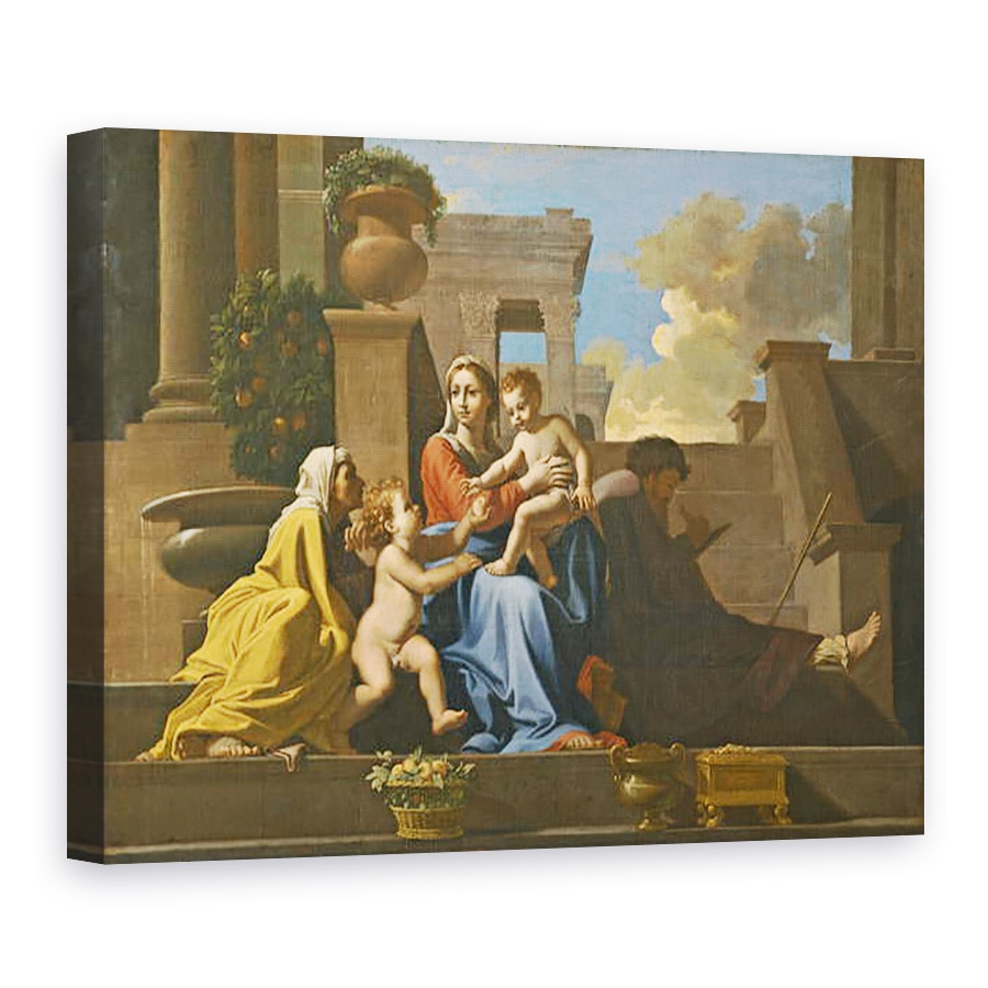Tablou canvas - Nicolas Poussin - Sfanta familie pe trepte, 60 x 80 cm