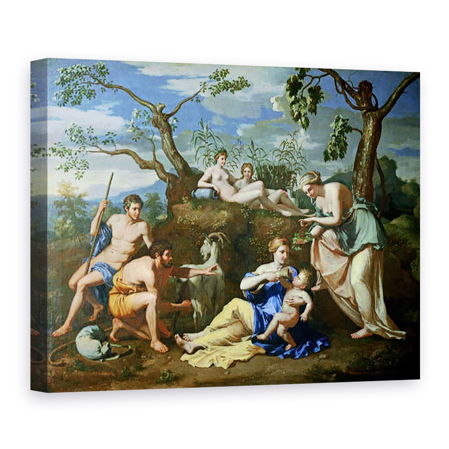 Tablou canvas - Nicolas Poussin - Hranirea copilului Jupiter, 60 x 80 cm
