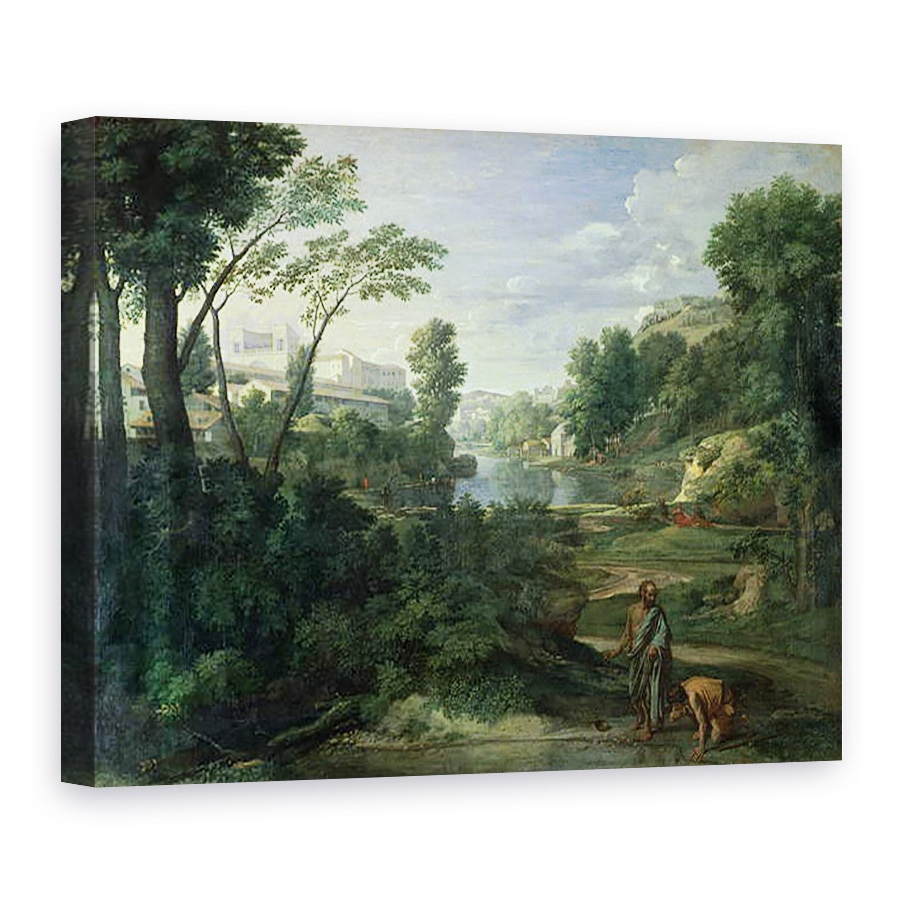 Tablou canvas - Nicolas Poussin - Peisaj cu Diogene, 75 x 100 cm