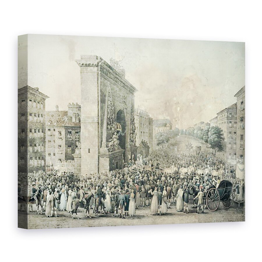 Tablou canvas - Nicolas Joseph Vergnaux - Intrarea lui Ludovic al XVIII-lea 1755-1824 prin Porte Saint-Denis, 75 x 100 cm