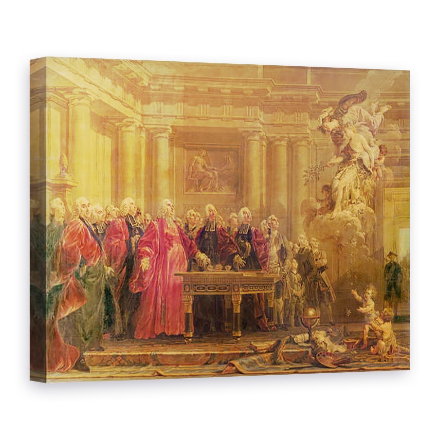 Tablou canvas - Noel Halle - Magistratii din Paris primesc vesti despre pace, 75 x 100 cm