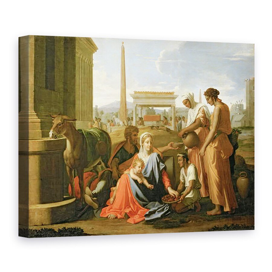 Tablou canvas - Nicolas Poussin - Restul in zbor spre Egipt, 75 x 100 cm