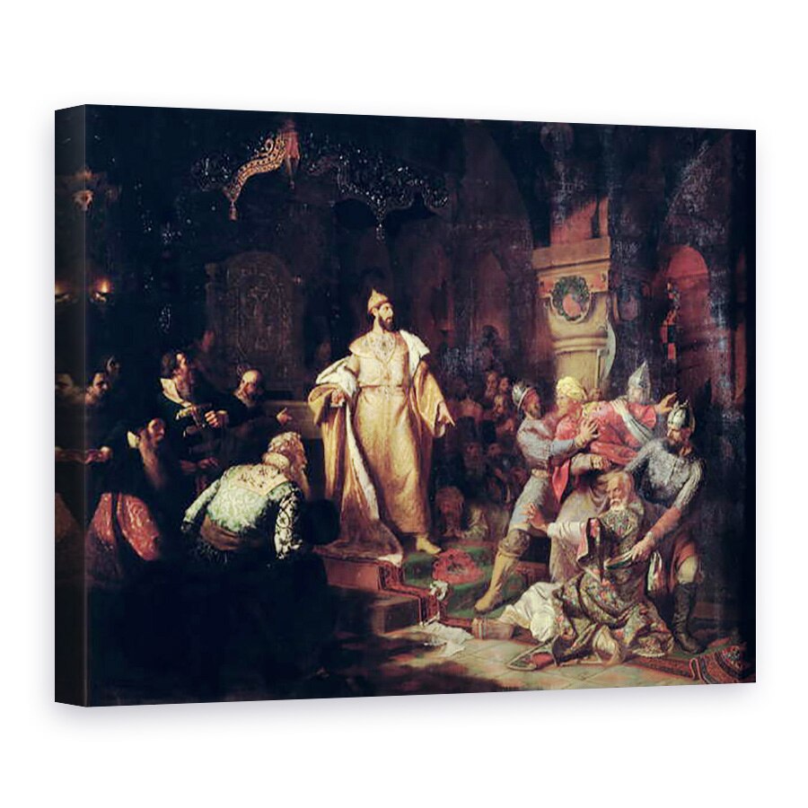 Tablou canvas - Nikolai Semenovich Shustov - tarul Ivan al III-lea 1440-1505 Ruperea fapta tatarului Han, 60 x 80 cm