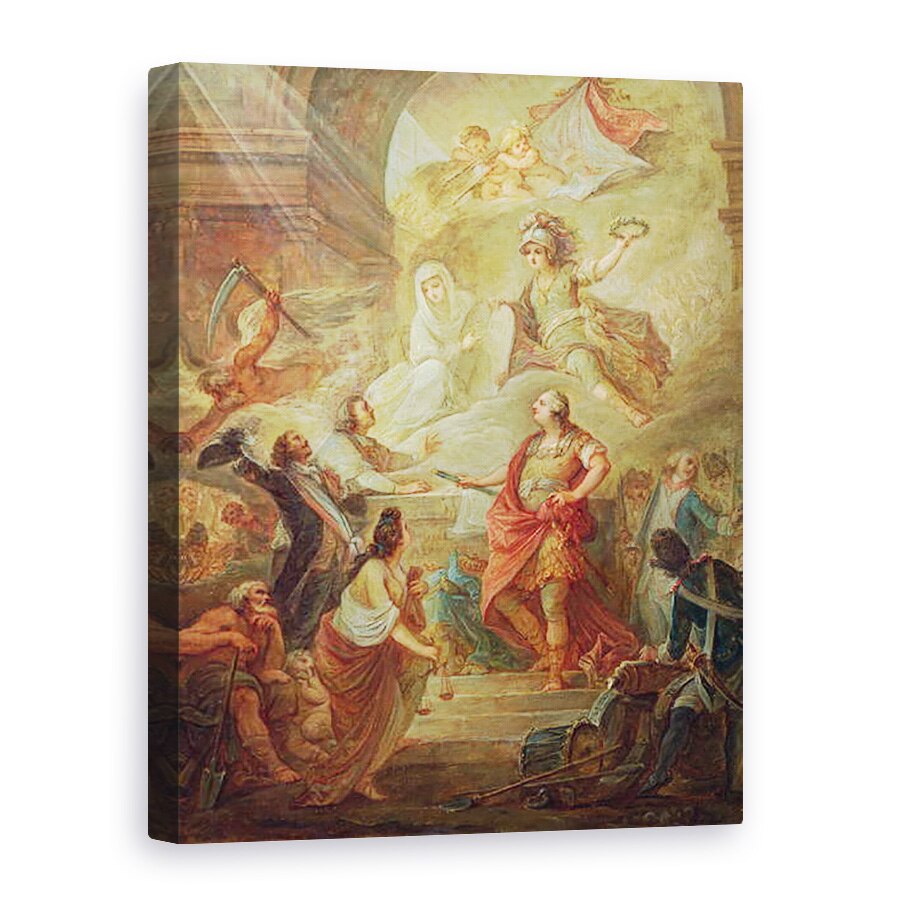 Tablou canvas - Nicolas Guy Brenet - Ludovic al XVI-lea 1754-93 jurand loialitate fata de constitutia pe altarul patriei, 60 x 80 cm