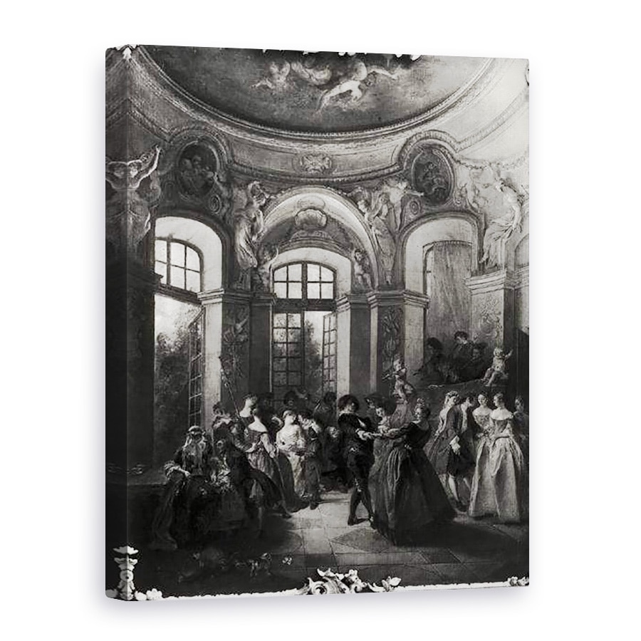 Tablou canvas - Nicolas Lancret - Danseaza intr-un pavilion, 60 x 80 cm
