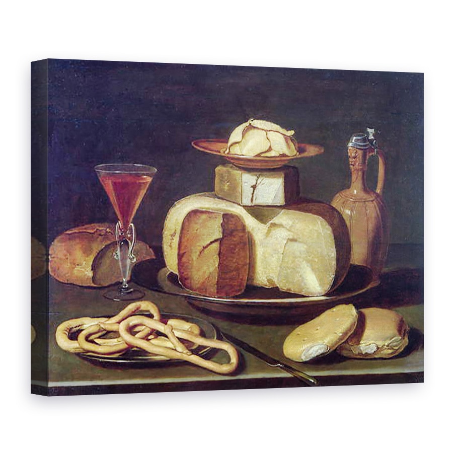 Tablou canvas - Osias Beert the Elder - Natura moarta cu paine, branza, 75 x 100 cm