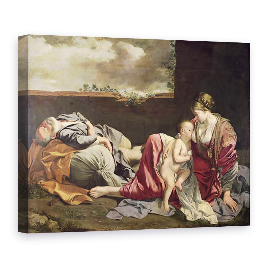 Tablou canvas - Orazio Gentileschi - Restul in zbor spre Egipt, 75 x 100 cm