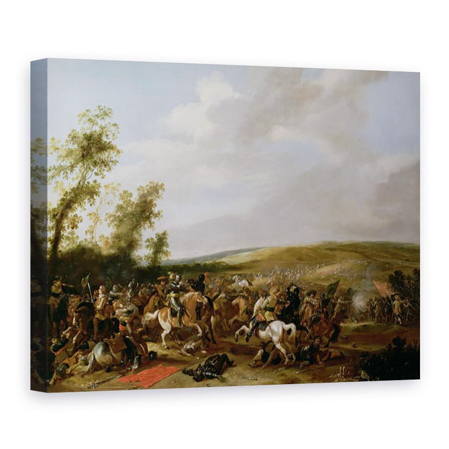 Tablou canvas - Palamedes Palamedesz - Scene de lupta la Lutzen intre regele Gustavus Adolfus al Suediei impotriva trupelor de Wallenstein, 75 x 100 cm