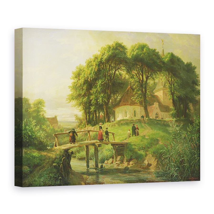 Tablou canvas - Otto Speckter - Mergand la biserica in Alt-Rahlstedt, 75 x 100 cm