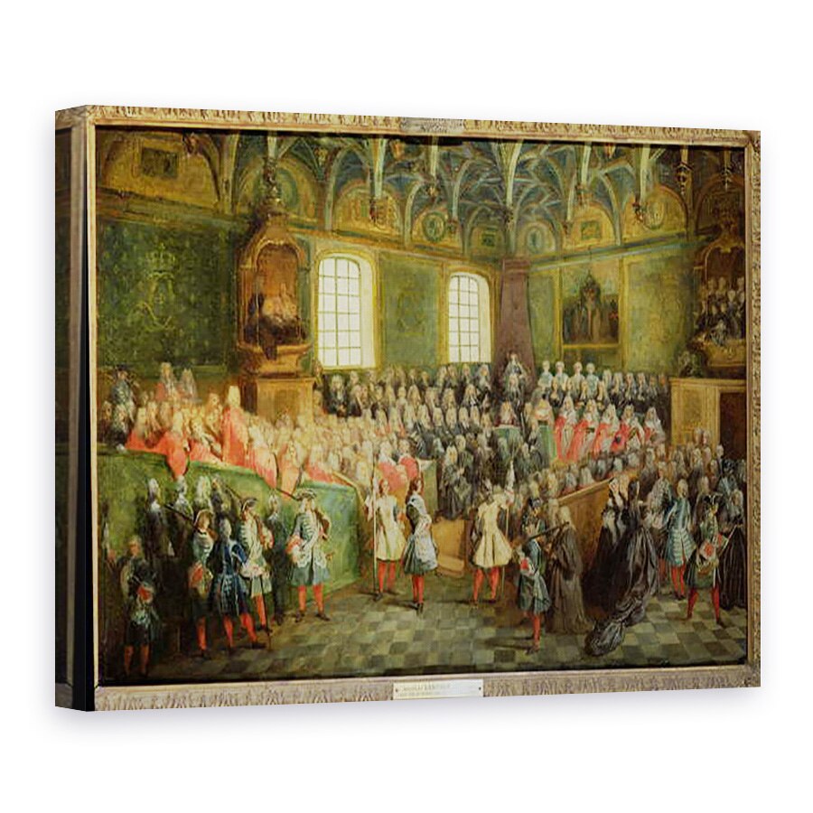 Tablou canvas - Nicolas Lancret - Pat de Justitie a avut loc in Parlament la majoritatea lui Ludovic al XV-lea 1710-74, 60 x 80 cm